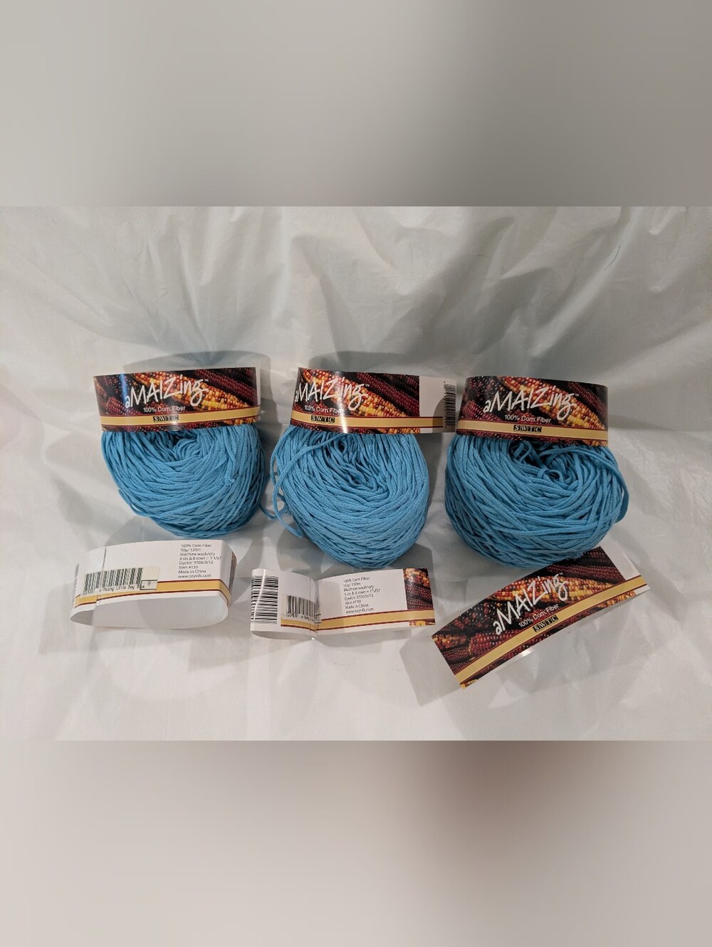 300gm Light Blue Cotton Corn Fiber Yarn